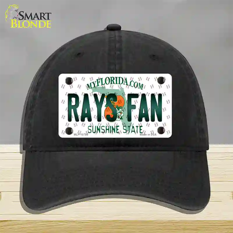 Rays Fan Florida Novelty License Plate Hat Unconstructed Cotton / Black