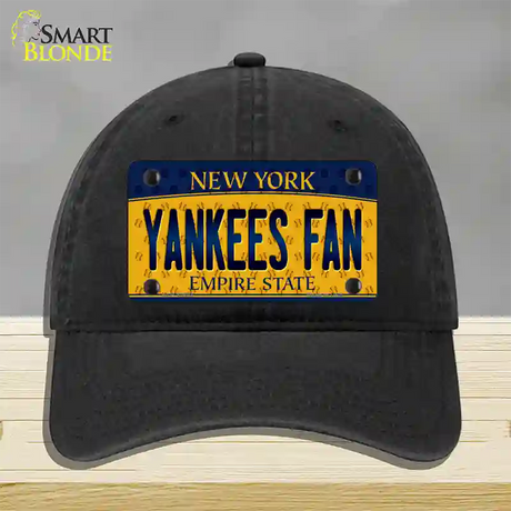 Yankees Fan New York Novelty License Plate Hat Unconstructed Cotton / Black