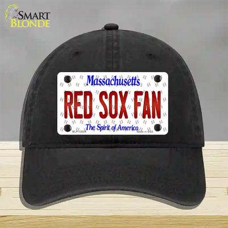 Red Sox Fan Massachusetts Novelty License Plate Hat Unconstructed Cotton / Black