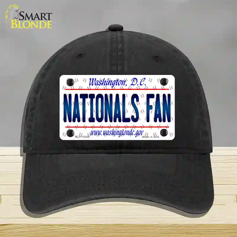 Nationals Fan Washington DC Novelty License Plate Hat Unconstructed Cotton / Black