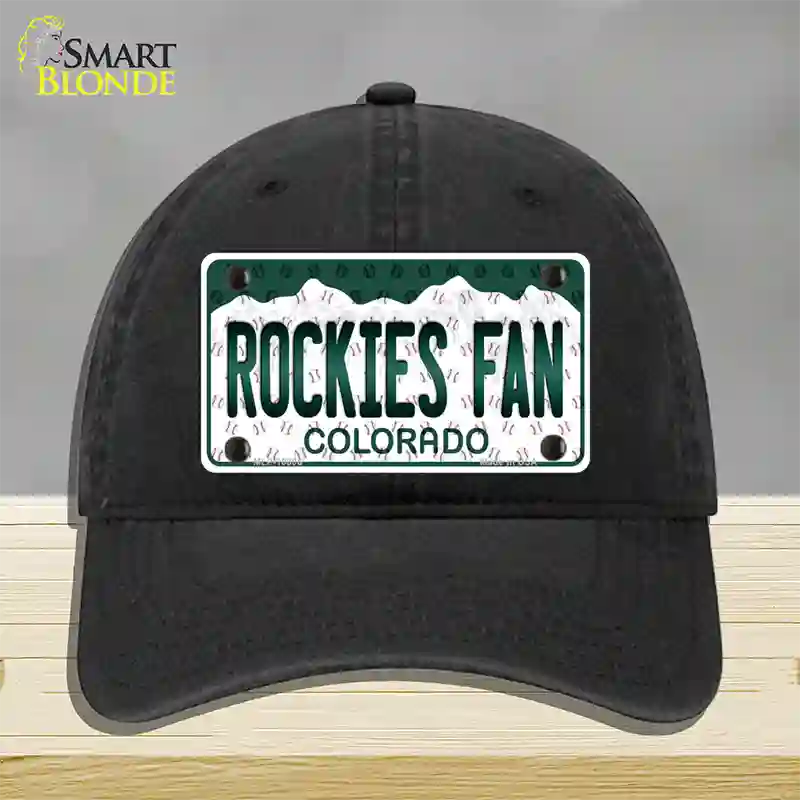 Rockies Fan Colorado Novelty License Plate Hat Unconstructed Cotton / Black