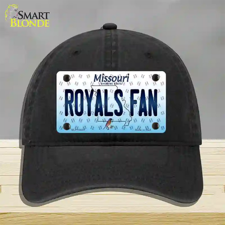 Royals Fan Missouri Novelty License Plate Hat Unconstructed Cotton / Black