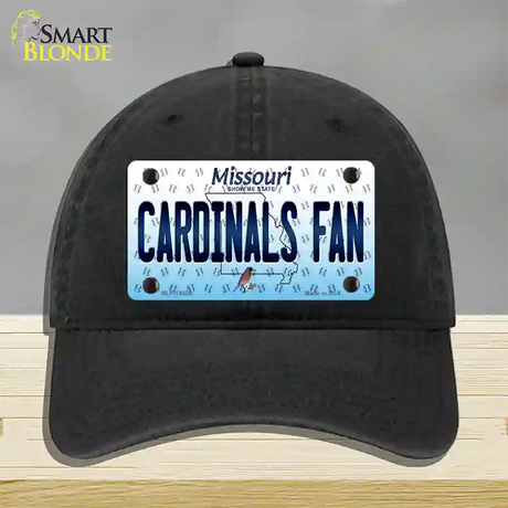 Cardinals Fan Missouri Novelty License Plate Hat Unconstructed Cotton / Black