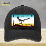 Roadrunner Arizona Novelty License Plate Hat Unconstructed Cotton / Black