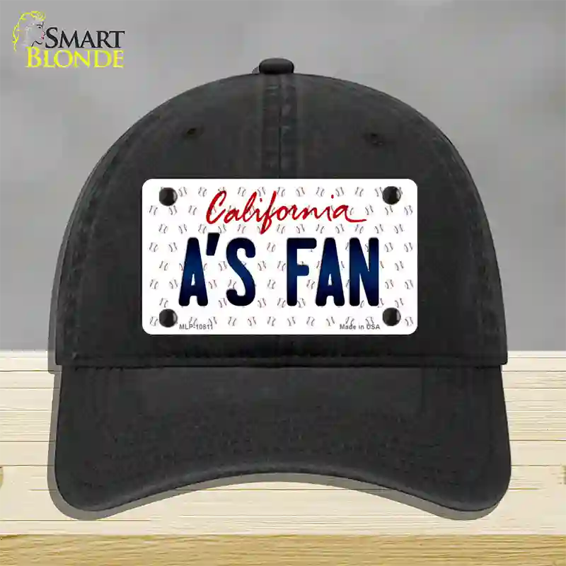 As Fan California Novelty License Plate Hat Unconstructed Cotton / Black