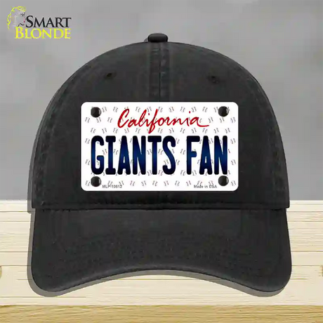 Giants Fan California Novelty License Plate Hat Unconstructed Cotton / Black