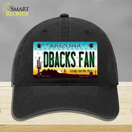 Dbacks Fan Arizona Novelty License Plate Hat Unconstructed Cotton / Black