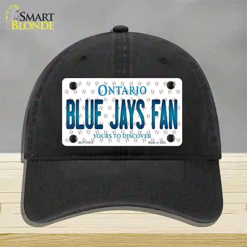 Blue Jays Fan Ontario Novelty License Plate Hat Unconstructed Cotton / Black