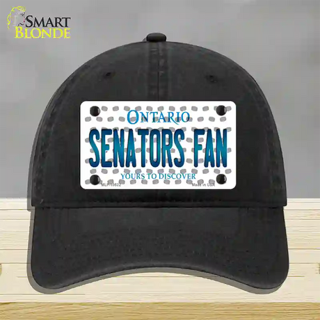 Senators Fan Ontario Novelty License Plate Hat Unconstructed Cotton / Black