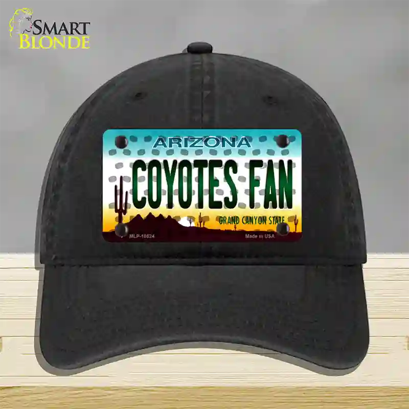 Coyotes Fan Arizona Novelty License Plate Hat Unconstructed Cotton / Black