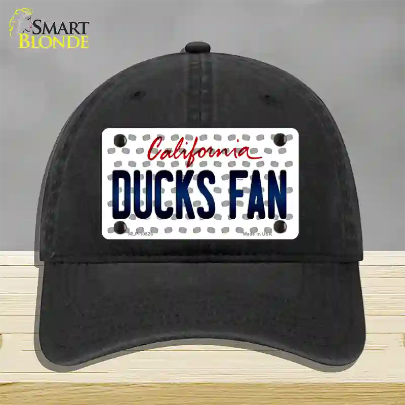 Ducks Fan California Novelty License Plate Hat Unconstructed Cotton / Black