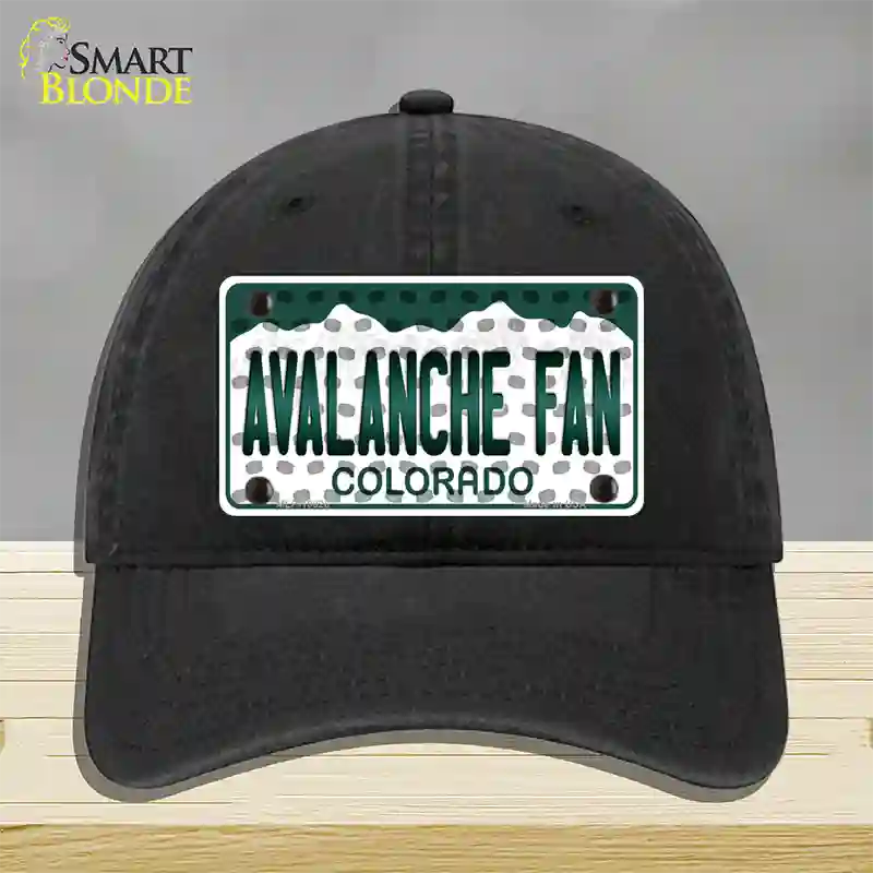 Avalanche Fan Colorado Novelty License Plate Hat Unconstructed Cotton / Black