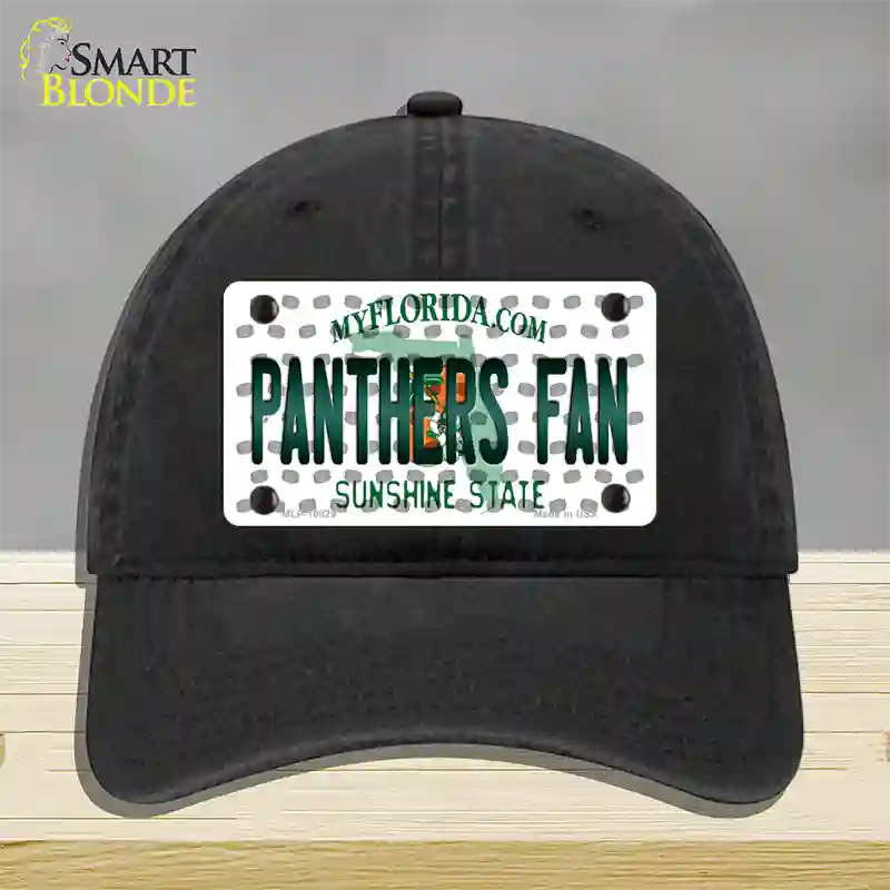 Panthers Fan Florida Novelty License Plate Hat Unconstructed Cotton / Black