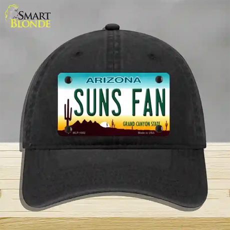 Suns Fan Arizona Novelty License Plate Hat Unconstructed Cotton / Black