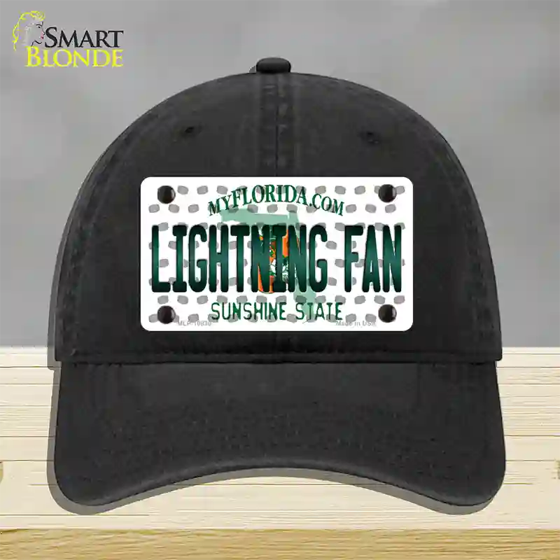 Lightning Fan Florida Novelty License Plate Hat Unconstructed Cotton / Black