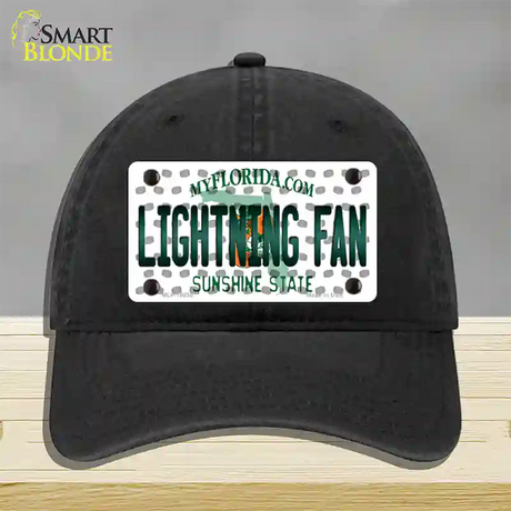 Lightning Fan Florida Novelty License Plate Hat Unconstructed Cotton / Black