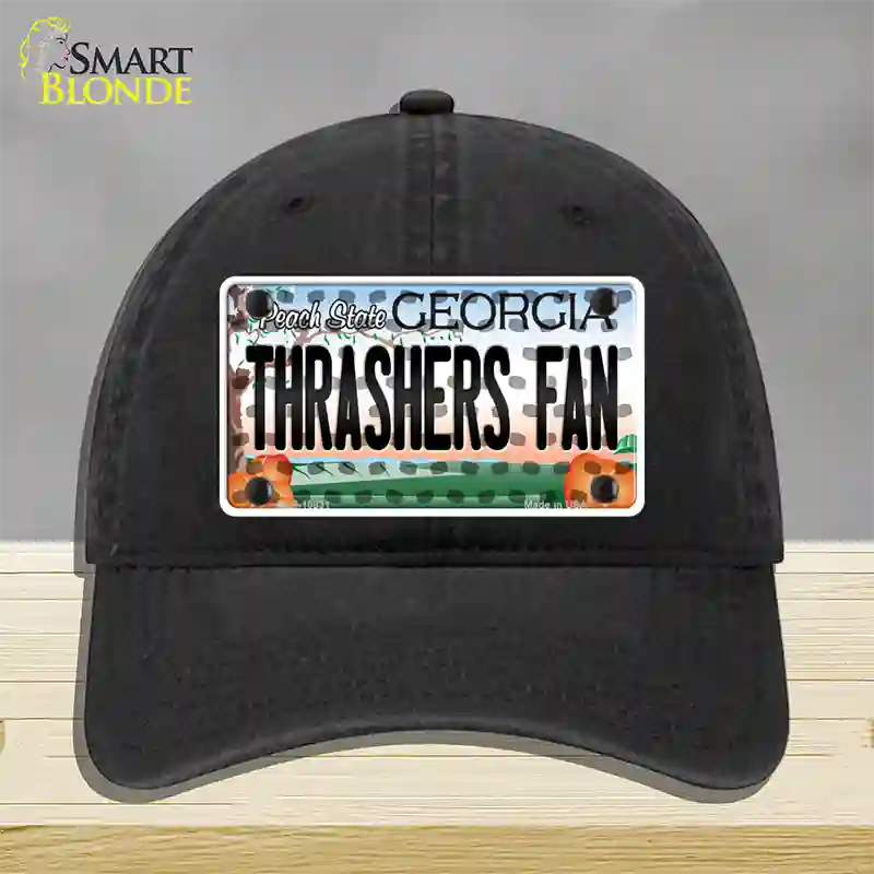 Thrashers Fan Georgia Novelty License Plate Hat Unconstructed Cotton / Black