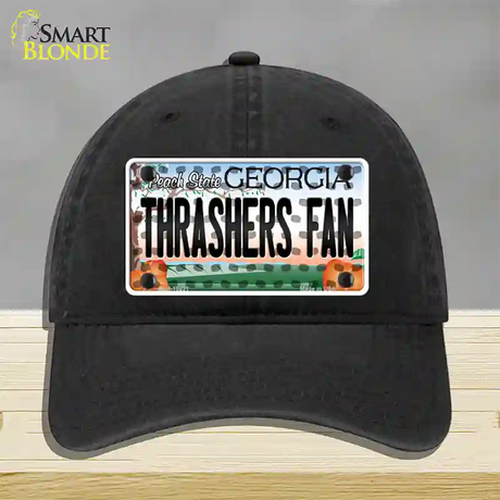 Thrashers Fan Georgia Novelty License Plate Hat Unconstructed Cotton / Black