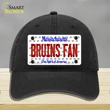 Bruins Fan Massachusetts Novelty License Plate Hat Unconstructed Cotton / Black