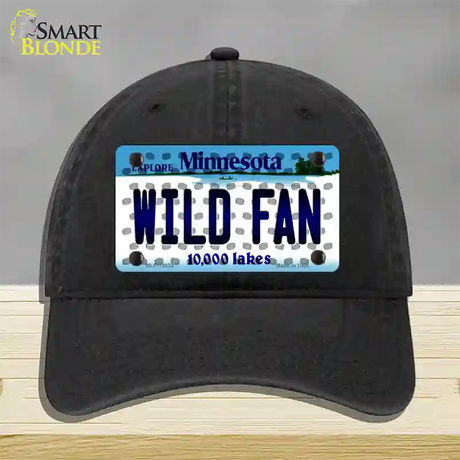 Wild Fan Minnesota Novelty License Plate Hat Unconstructed Cotton / Black