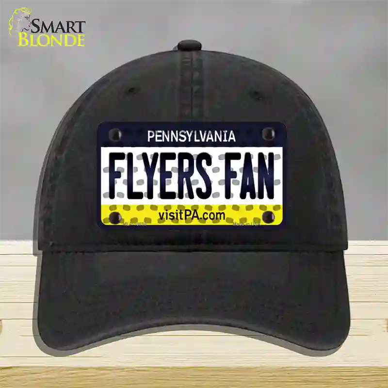 Flyers Fan Pennsylvania Novelty License Plate Hat Unconstructed Cotton / Black