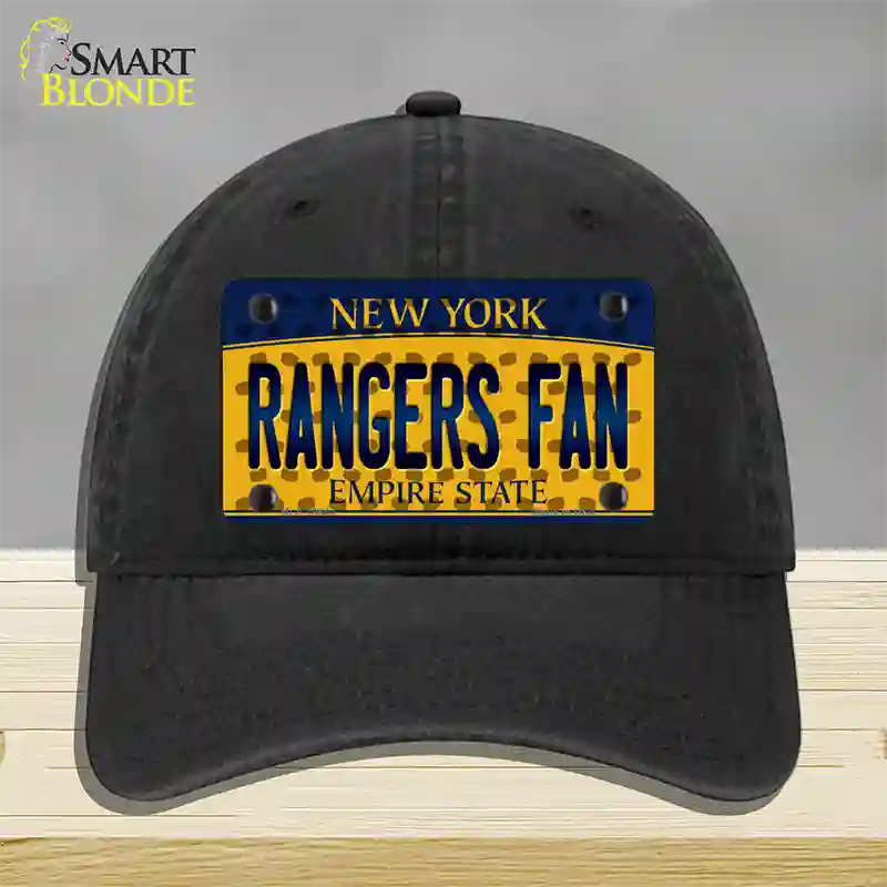 Rangers Fan New York Novelty License Plate Hat Unconstructed Cotton / Black