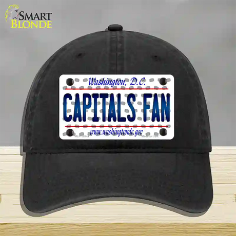 Capitals Fan Washington DC Novelty License Plate Hat Unconstructed Cotton / Black