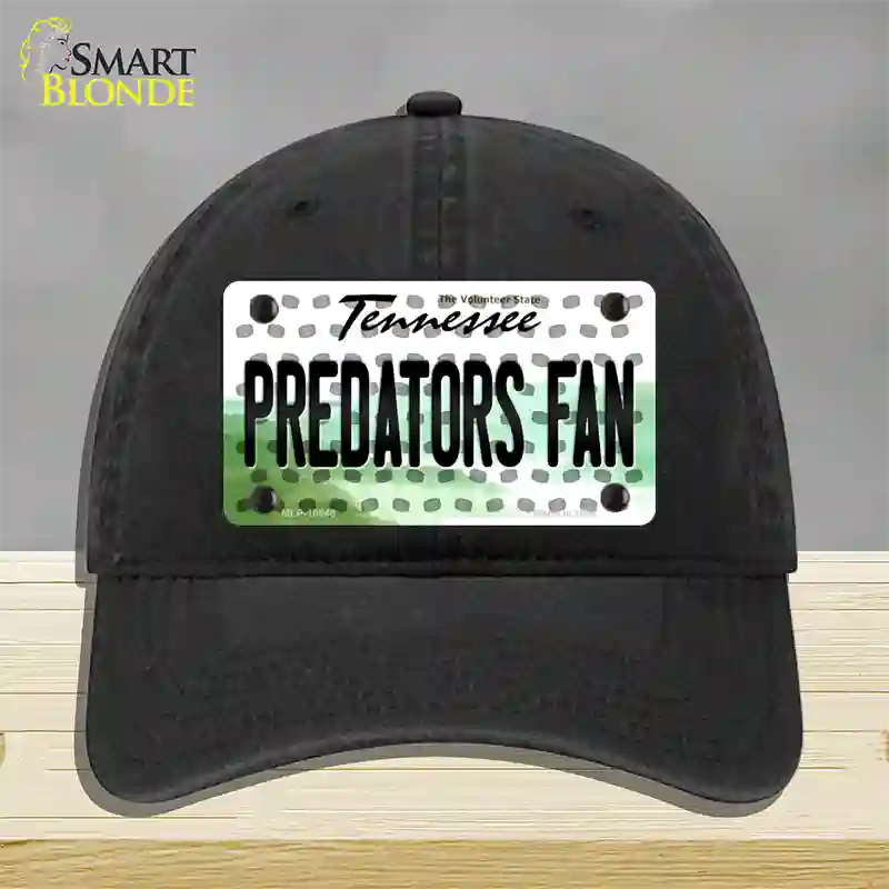 Predators Fan Tennessee Novelty License Plate Hat Unconstructed Cotton / Black