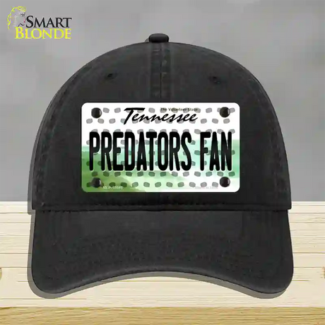 Predators Fan Tennessee Novelty License Plate Hat Unconstructed Cotton / Black