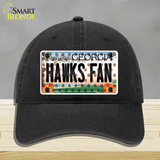 Hawks Fan Georgia Novelty License Plate Hat Unconstructed Cotton / Black