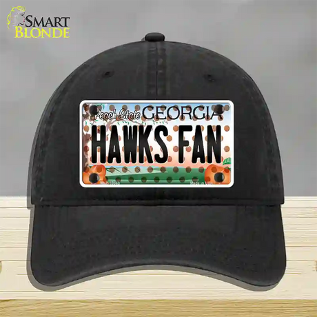 Hawks Fan Georgia Novelty License Plate Hat Unconstructed Cotton / Black