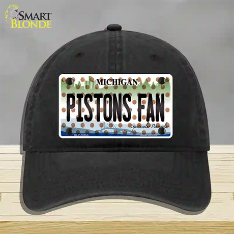 Pistons Fan Michigan Novelty License Plate Hat Unconstructed Cotton / Black