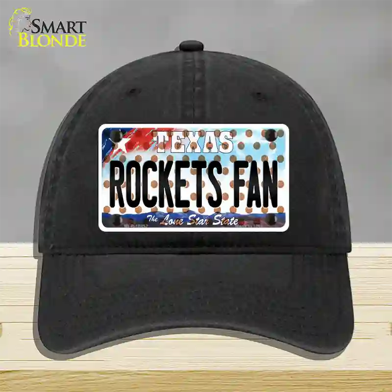 Rockets Fan Texas Novelty License Plate Hat Unconstructed Cotton / Black