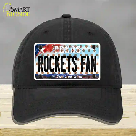 Rockets Fan Texas Novelty License Plate Hat Unconstructed Cotton / Black