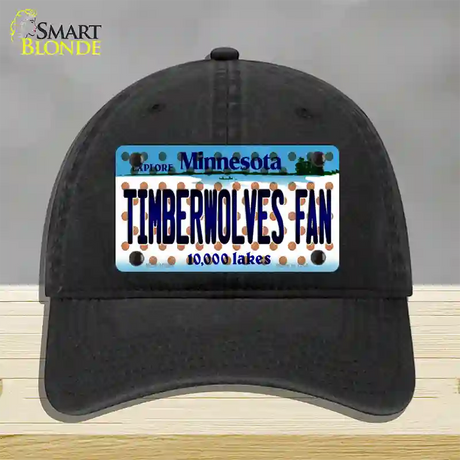 Timberwolves Fan Minnesota Novelty License Plate Hat Unconstructed Cotton / Black