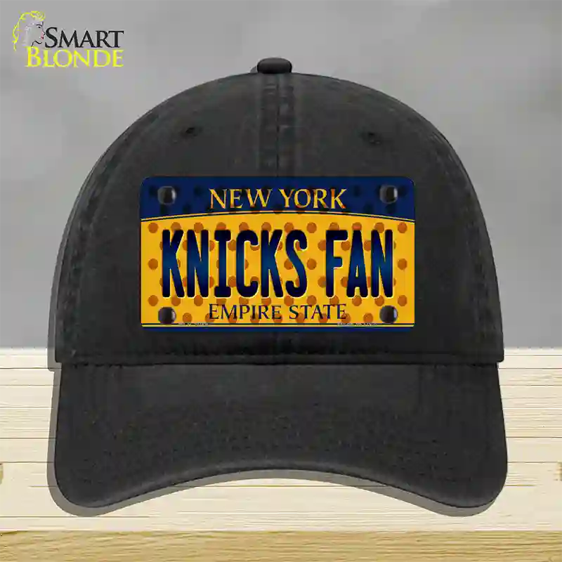 Knicks Fan New York Novelty License Plate Hat Unconstructed Cotton / Black