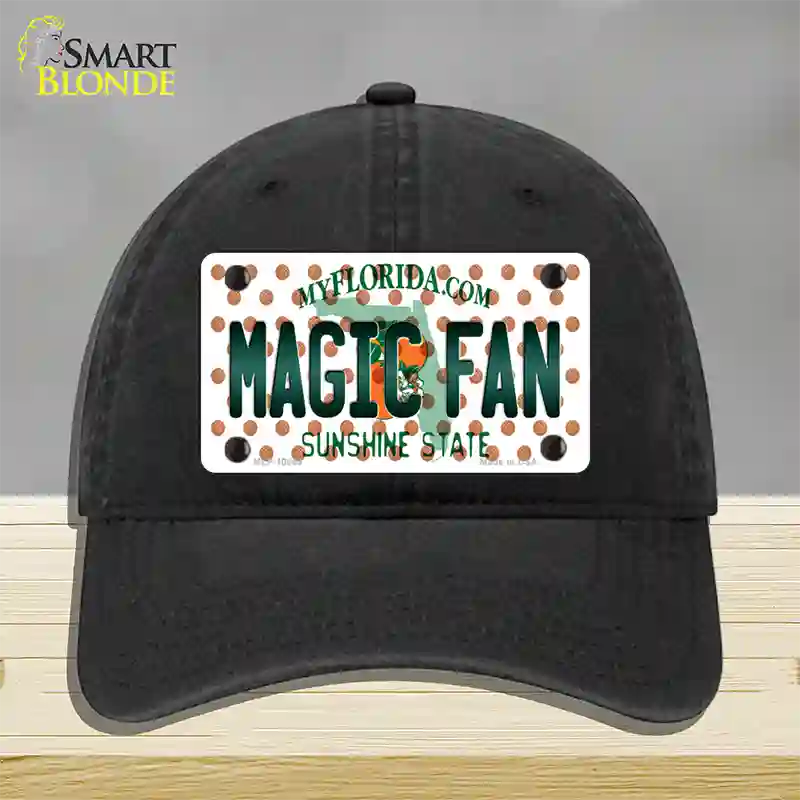 Magic Fan Florida Novelty License Plate Hat Unconstructed Cotton / Black