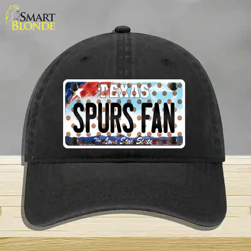 Spurs Fan Texas Novelty License Plate Hat Unconstructed Cotton / Black