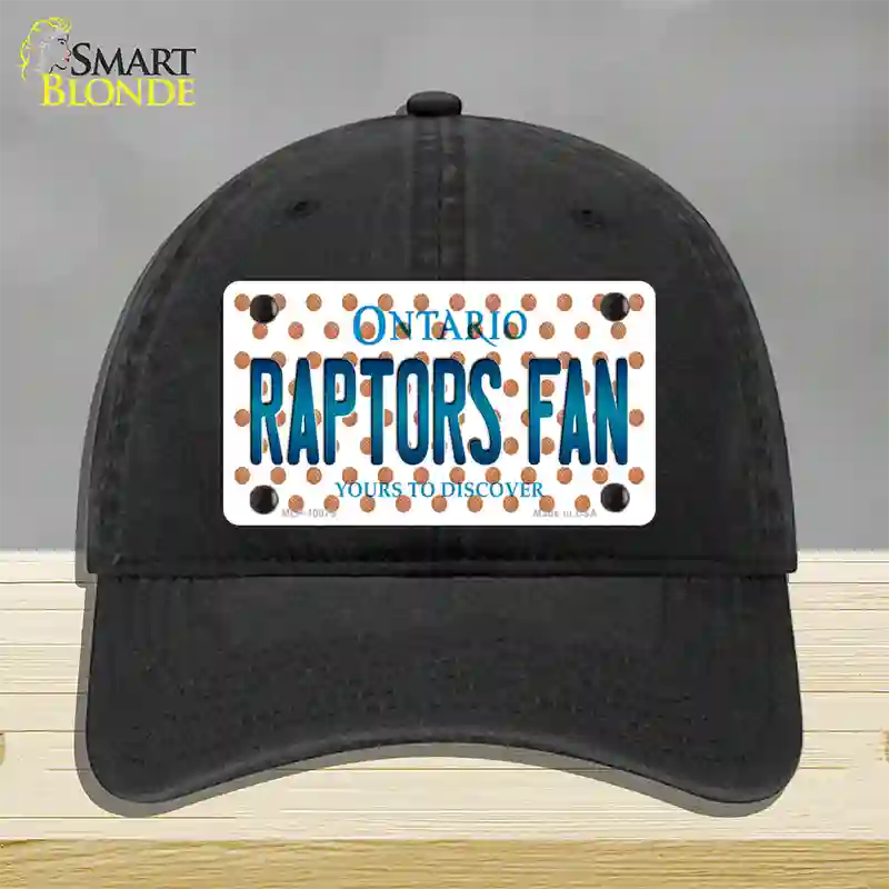 Raptors Fan Ontanio Novelty License Plate Hat Unconstructed Cotton / Black