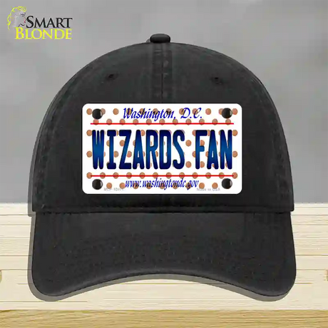 Wizards Fan Washington DC Novelty License Plate Hat Unconstructed Cotton / Black