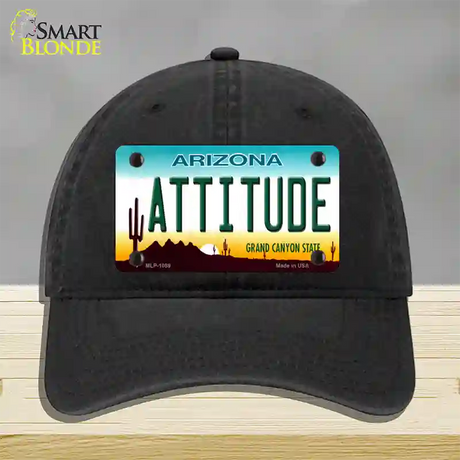 Arizona Attitude Novelty License Plate Hat Unconstructed Cotton / Black