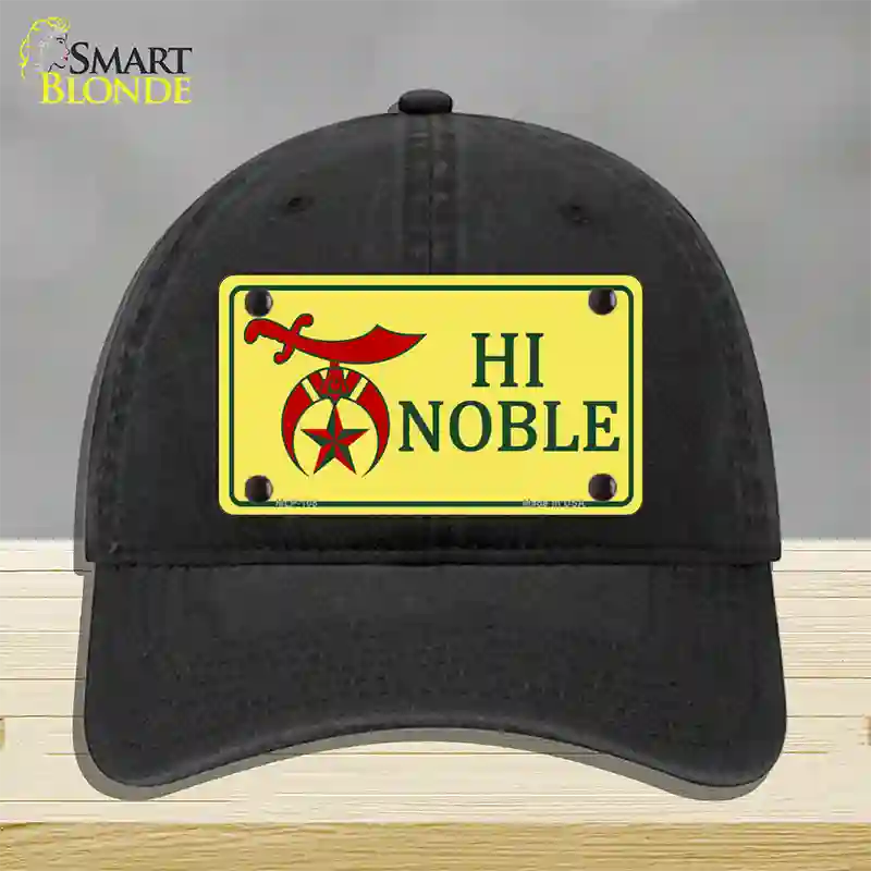 High Noble Novelty License Plate Hat Unconstructed Cotton / Black