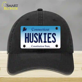 Huskies Connecticut Novelty License Plate Hat Unconstructed Cotton / Black