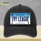 Ivy League Connecticut Novelty License Plate Hat Unconstructed Cotton / Black