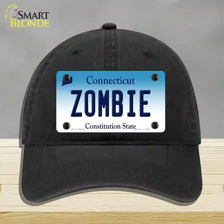 Zombie Connecticut Novelty License Plate Hat Unconstructed Cotton / Black