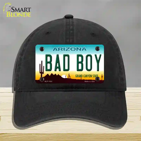 Arizona Bad Boy Novelty License Plate Hat Unconstructed Cotton / Black