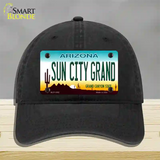 Sun City Grand Arizona Novelty License Plate Hat Unconstructed Cotton / Black