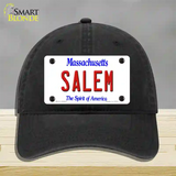 Salem Massachusetts Novelty License Plate Hat Unconstructed Cotton / Black