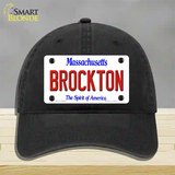 Brockton Massachusetts Novelty License Plate Hat Unconstructed Cotton / Black