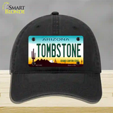 Tombstone Arizona Novelty License Plate Hat Unconstructed Cotton / Black